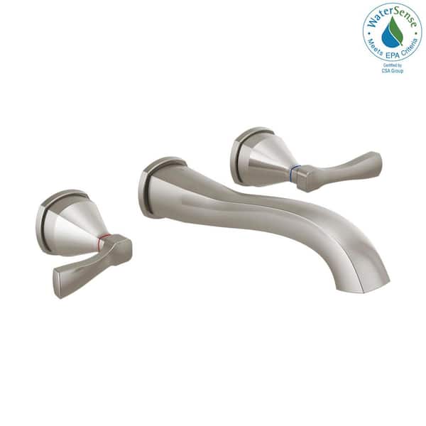 Delta Stryke 2-Handle Wall Mount Bathroom Faucet Trim Kit in Stainless (Valve Not Included)