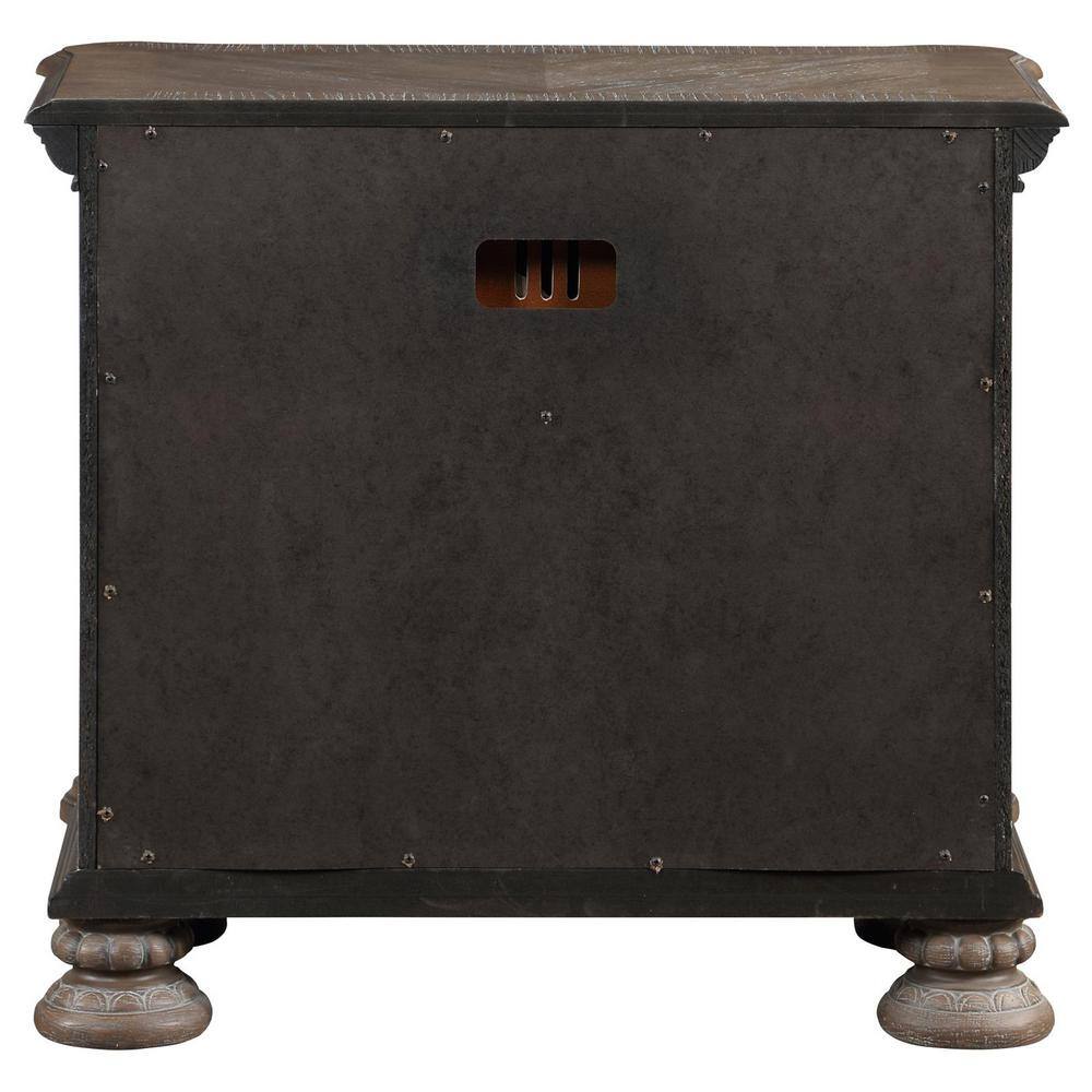 Emmett Walnut 3-Drawer Traditional Wood Nightstand