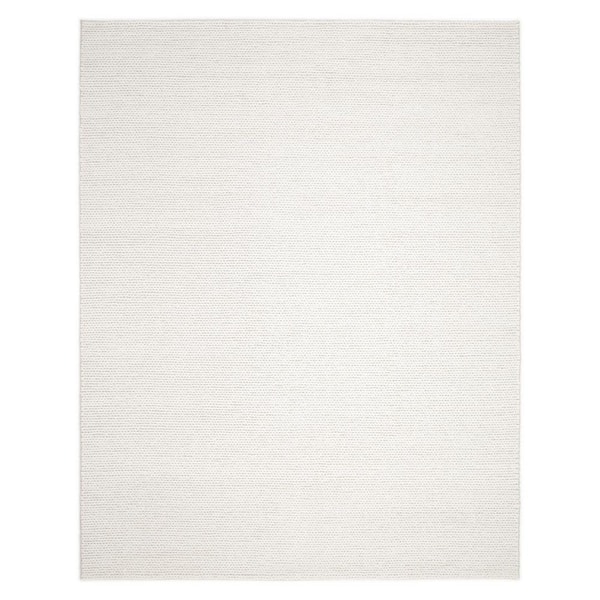 Elizabeth Ivory 9 ft. x 12 ft. Solid Hand Woven Area Rug