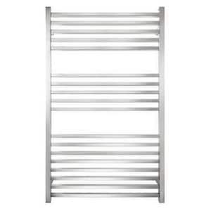 Premium 18-Bar Electric Hardwired Wall Mounted Towel Warmer in Polished Stainless Steel