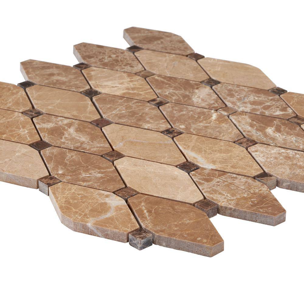 Light and Dark Emperador Marble Mosaic Tile