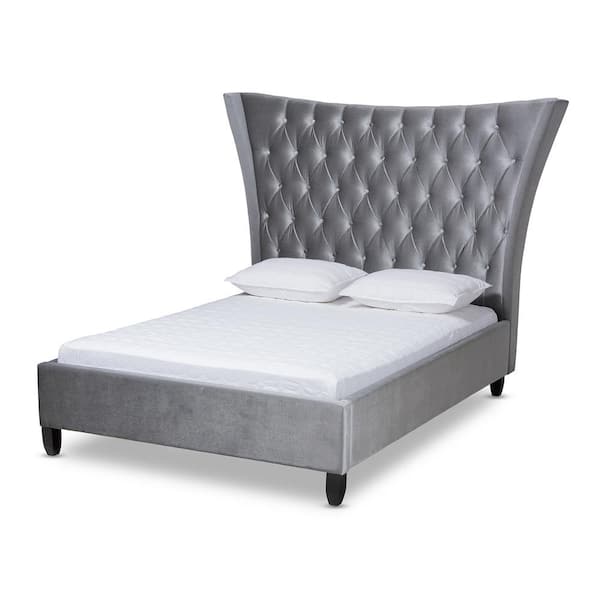 Baxton Studio Viola Gray Queen Platform Bed