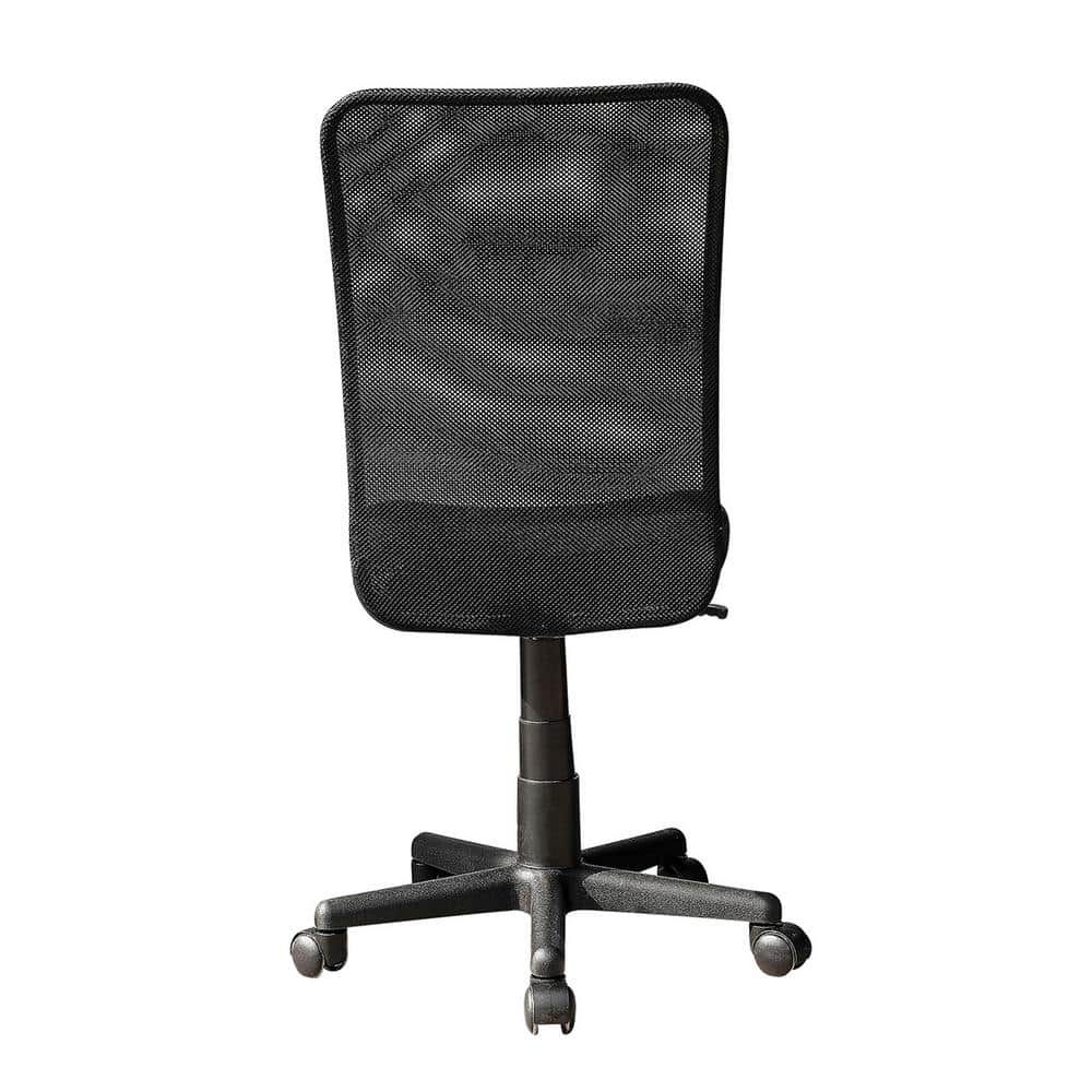 Black Mesh Adjustable Task Chair with Swivel and Fabric Seat