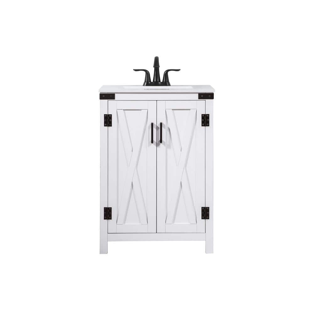 Simply Living 24 In W X 19 In D X 34 In H Bath Vanity In White With   Bathroom Vanities With Tops Sl270672wh 64 1000 