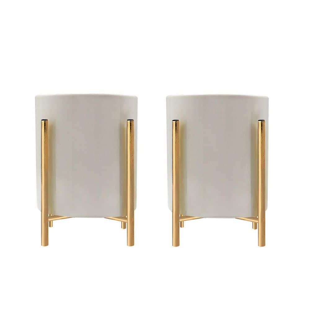 Modern Art Gold Pen Holder for Desk with Metal Bracket, Cylindrical Pencil Cup, Office Desktop Organizer price history on PriceWatchPro