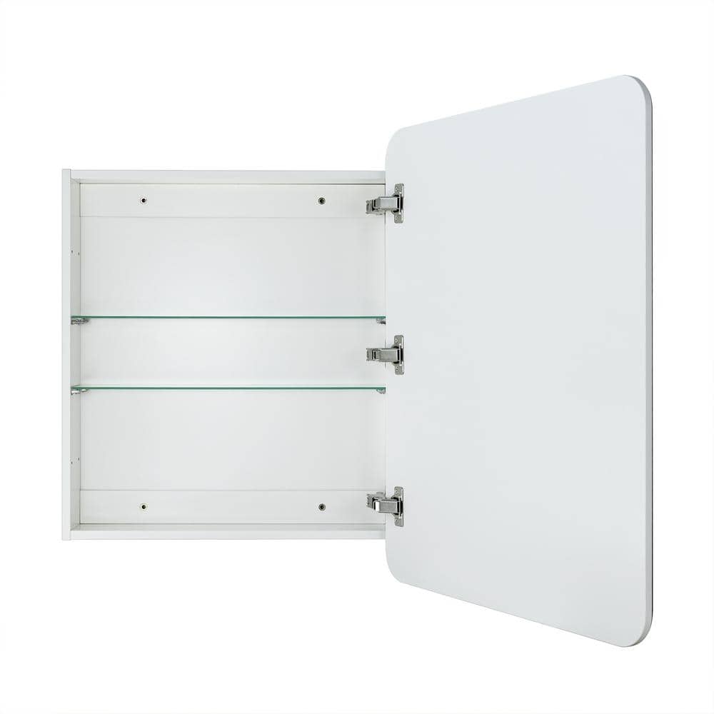 White Frameless Rectangular Medicine Cabinet with Mirror, 20 x 30 inches