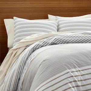 Cooper Beige Striped Duvet Cover Set