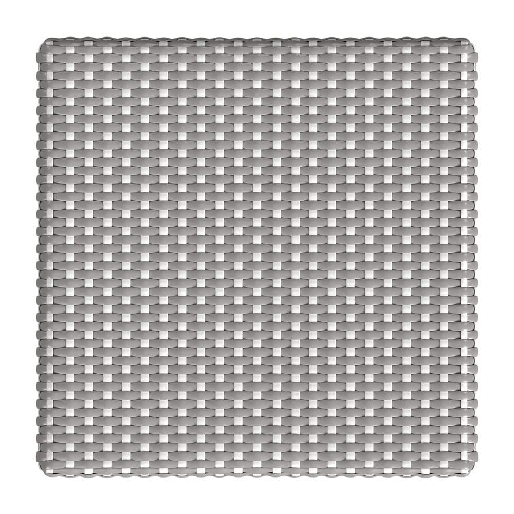 Riviera Gray and White 24" Rattan Backless Counter Stool
