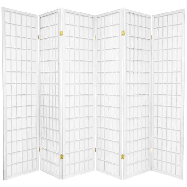 Oriental Furniture 6 ft. White 6-Panel Room Divider