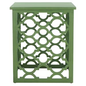 Lonny 18.8 in. Green Square Wood End Table