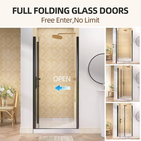 NTQ 36 to 37.25 in. W. x 72 in. H Bifold Hinged Shower Panel
