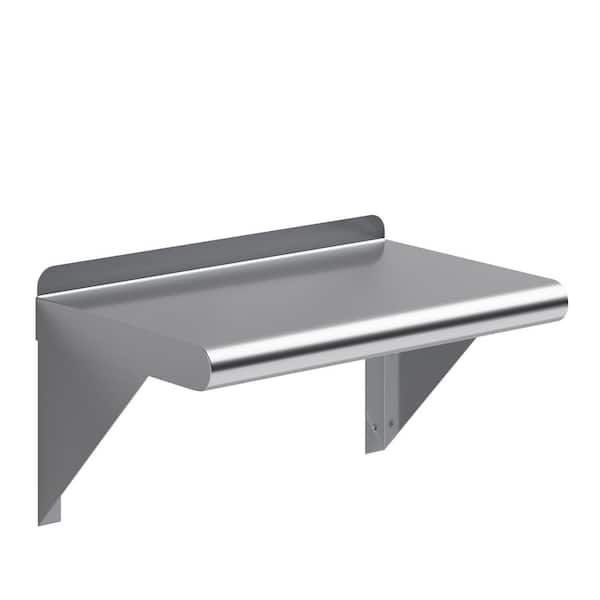 10 in. x 16 in. Stainless Steel Wall Shelf. Kitchen, Restaurant, Garage, Laundry Metal Shelf with Brackets