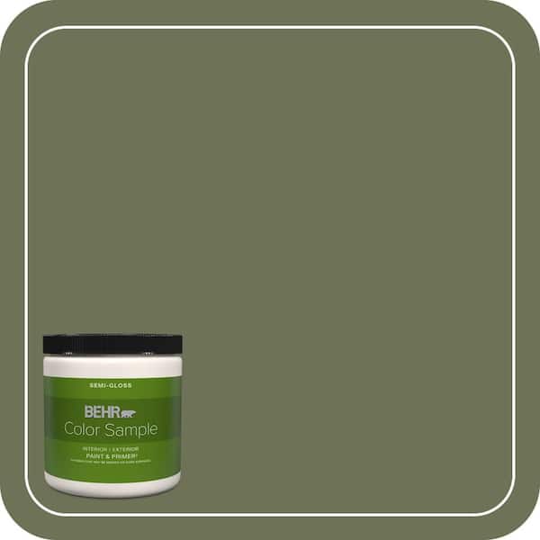 BEHR PREMIUM PLUS 8 oz. #MQ6-53 Herb Cornucopia Semi-Gloss Interior/Exterior Paint & Primer Color Sample