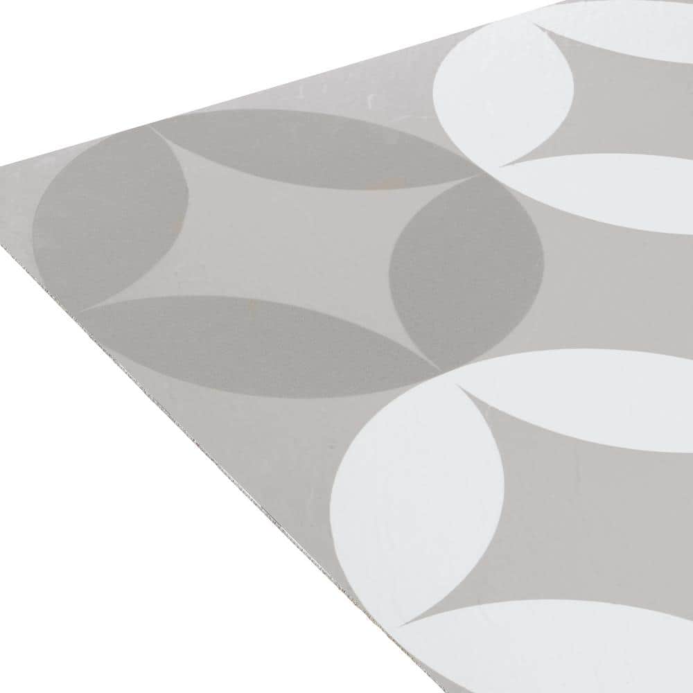 Grey and White 12'' x 12'' Self-Adhesive Vinyl Floor Tiles