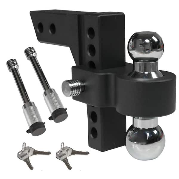 Adjustable Trailer Towing Hitch and Ball Mount: Fit 2 in. and 2.3 in. Ball Receivers, 6 in. Drop and Rise 10,000 lbs.