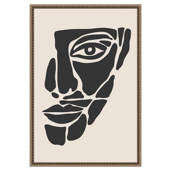 Amanti Art "Abstract Face Series #2" by Jay Stanley 1-Piece Floater Frame Giclee Abstract Canvas Art Print 23 in. x 16 in.