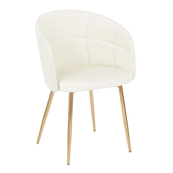 Lumisource Lindsey Cream Velvet Dining Chair