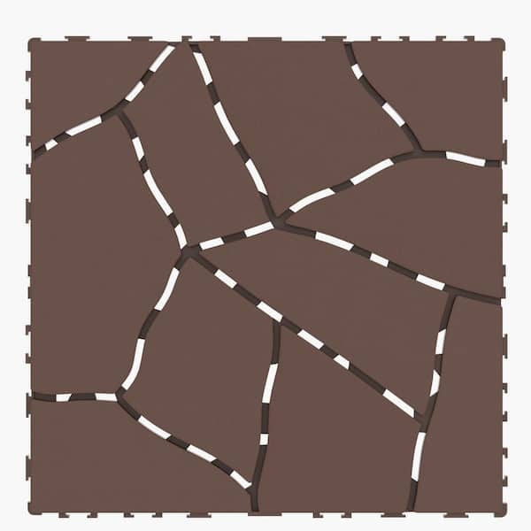 Tidoin Outdoor 1 ft. x 1 ft. Composite Deck Tile in Brown (44 Per Box)