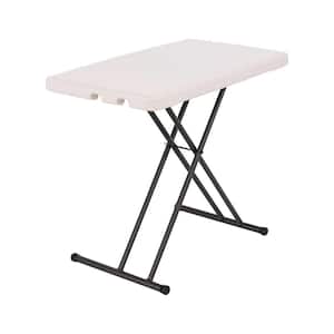 30 in. Almond Plastic Adjustable Height Folding Personal Table