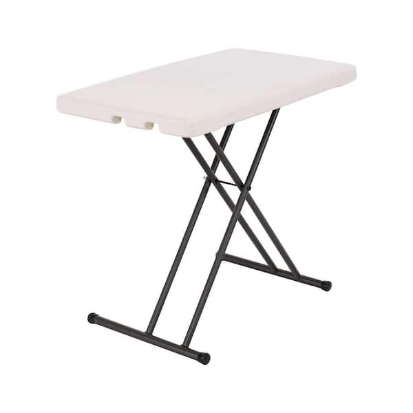 Lifetime 30 in. Almond Plastic Adjustable Height Folding Personal Table