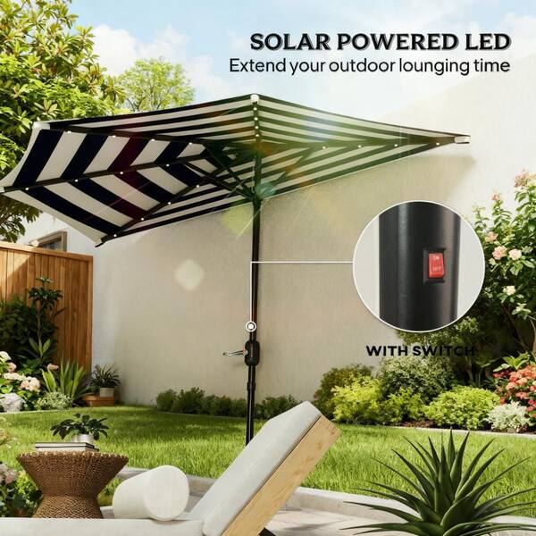 half umbrella patio cover Round Outdoor Umbrella Turquoise / 9FT W x 92 in Unbranded Hot Seller UPF 30+