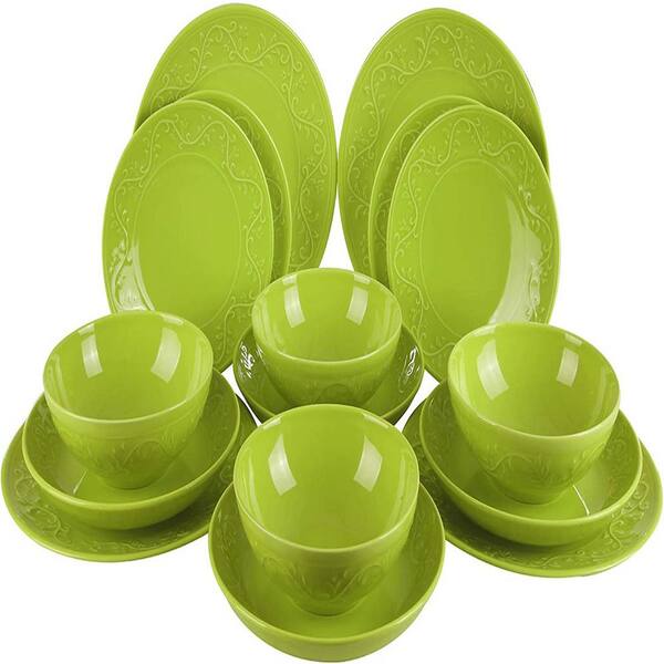 Aoibox 16 Pieces Green Dinnerware Set SNSA22IN294 The Home Depot
