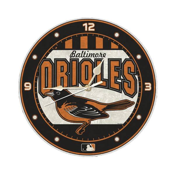 The Memory Company MLB -12 in. Novelty Orioles Art Glass Clock