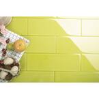 Pineapple Yellow 4 in. x 12 in. x 8 mm Glass Subway Tile (5 sq. ft./Case)