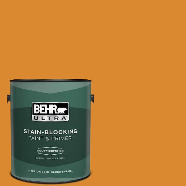 BEHR ULTRA 1 gal. #280B-7 Status Bronze Extra Durable Semi-Gloss Enamel Interior Paint & Primer