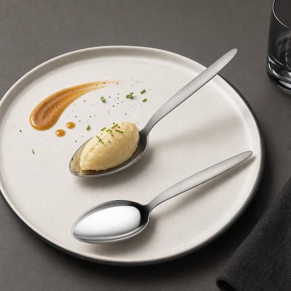 Numhew 2-Pack 9 in. Stainless Steel Chef Kunz Spoon for Solid