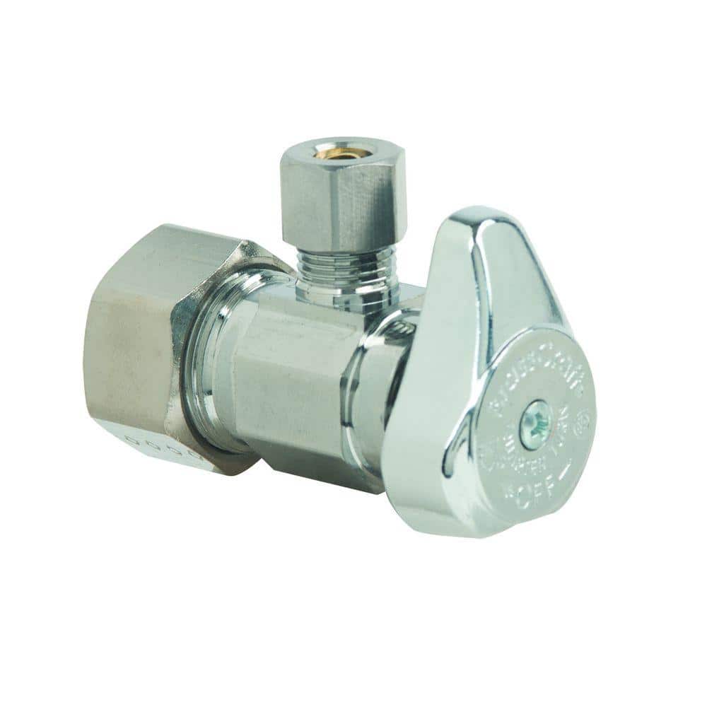 BrassCraft 1/2 in. Compression Inlet x 1/4 in. Compression Outlet 1/4-Turn  Angle Valve G2CR09X C1 - The Home Depot