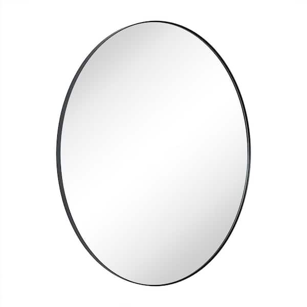 Yolanta 40 in. W x 40 in. H Circular Round Stainless Steel Framed Wall Mounted Bathroom Vanity Mirror in Matt Black