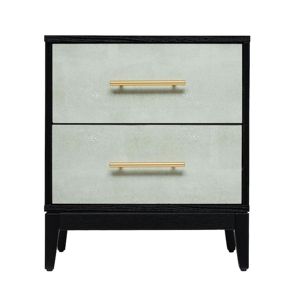 Sango Shagreen 2 Drawer Night Stand - Black