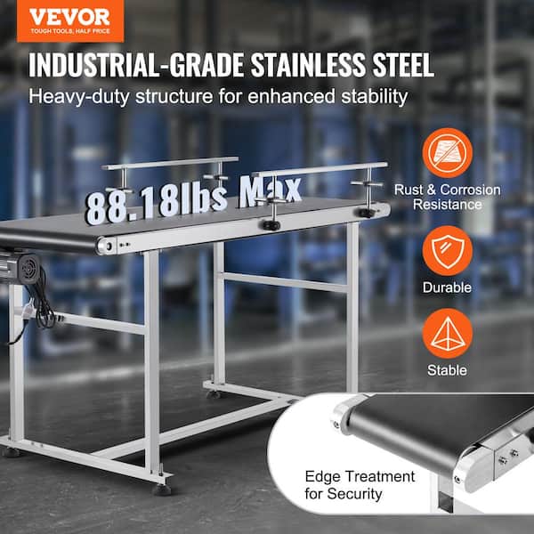 VEVOR Belt Conveyor 59 in. x 20 in. Conveyor Table Motorized