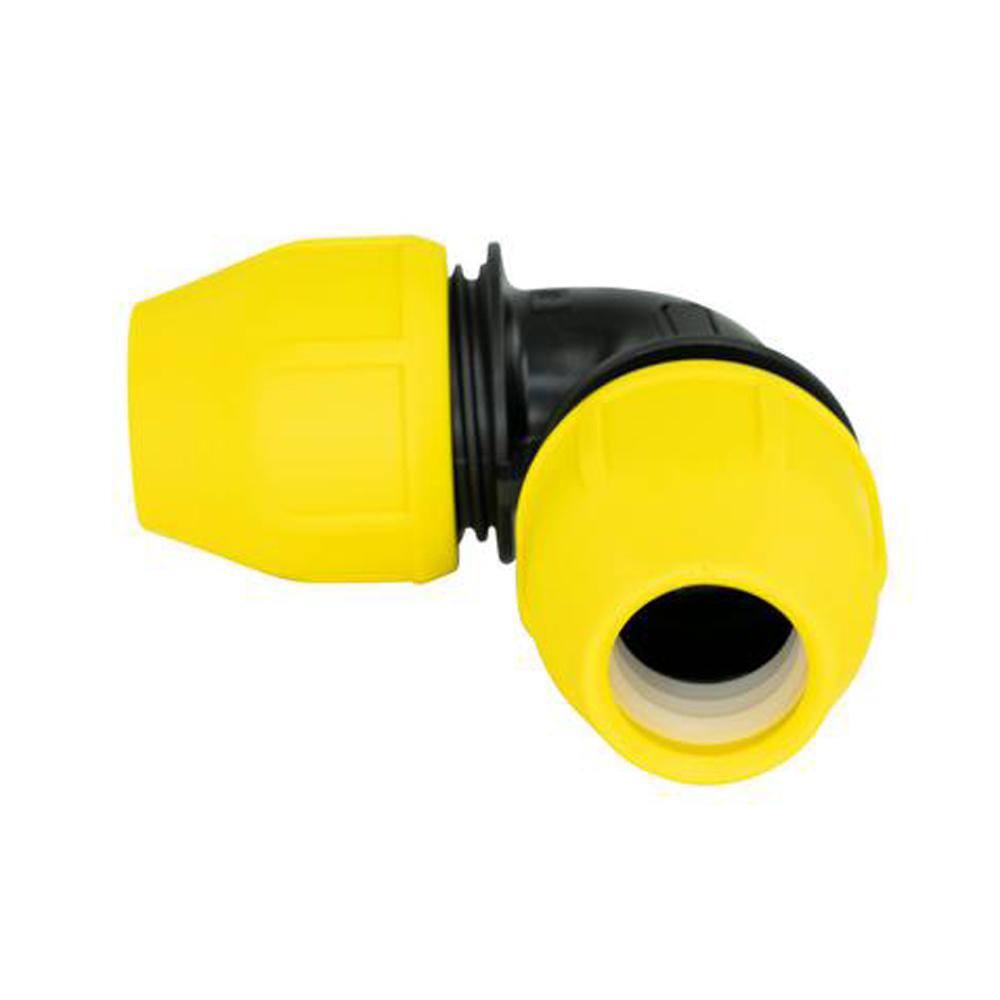 Underground Yellow Poly Gas Pipe 90 Degree Elbow 3/4 Inch