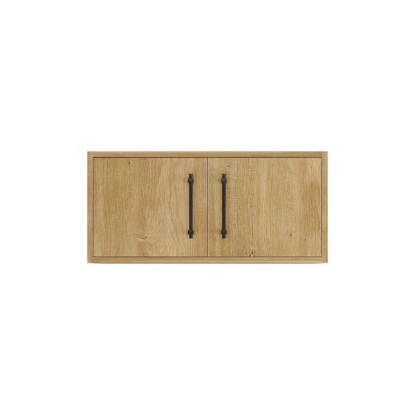 Victoria 29.7 in. W x 11.8 in. D x 13.78 in. H Brown Plywood Wall Overhead Floating Linen Cabinet in Oak