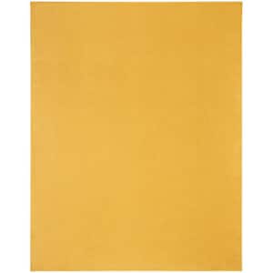 Essentials 5 ft. x 7 ft. Yellow Solid Contemporary Indoor/Outdoor Patio Area Rug