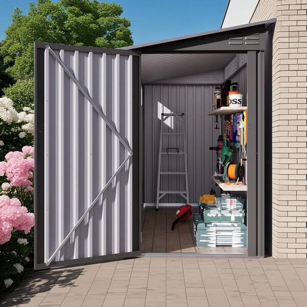 ToolCat 4 ft. W x 9 ft. D Metal Shed with Sloping Roof, 2 Vents
