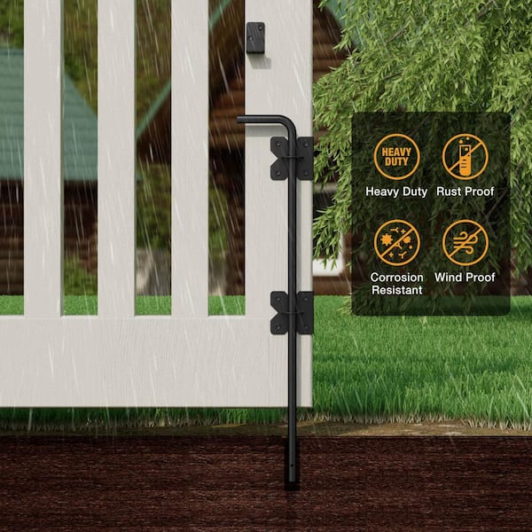 24 in. Black Metal Gate Cane Bolt Gate Drop Rod