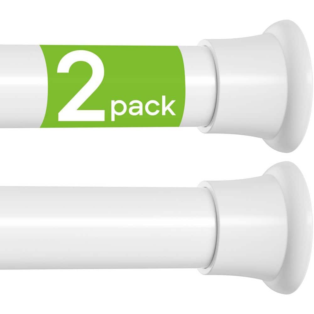 76 in White Adjustable No-Drill Spring Tension Curtain Rod 2-Pack for Bath Windows and Closets price history on PriceWatchPro