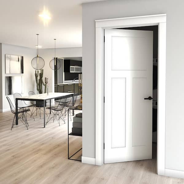 eightdoors 28 in. x 80 in. x 1-3/8 in. Shaker White Primed T-Shape