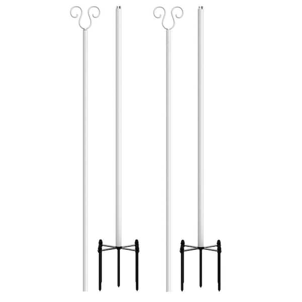 NEUTYPE Classic 9 ft. Iron White Flagpoles Lightpoles A014 - The Home Depot