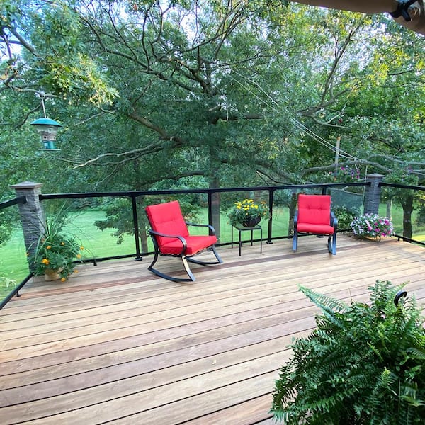 30-7/16 in. H x 51 in. W Clear Aluminum Deck Railing Tempered Glass Panel for 36 in. High System