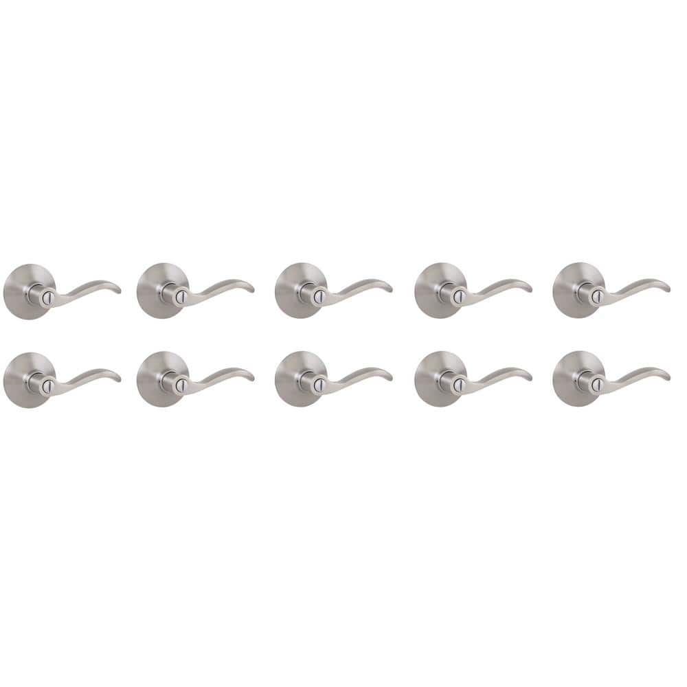 Naples Satin Nickel Bed/Bath Door Lever 10-Pack