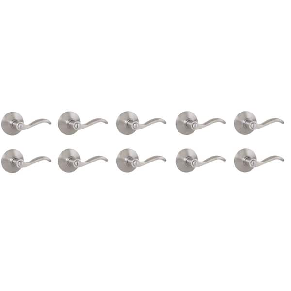 Naples Satin Nickel Bed/Bath Door Lever 10-Pack