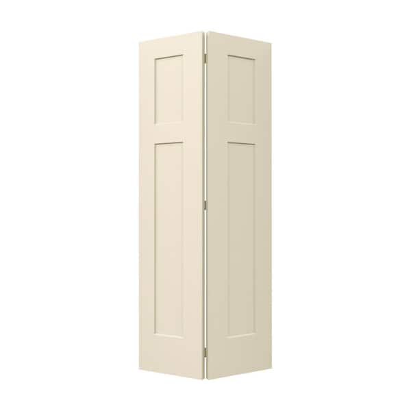 36 in. x 80 in. 3 Panel Craftsman Hollow Core Primed Molded Interior Closet Composite Bi-fold Door