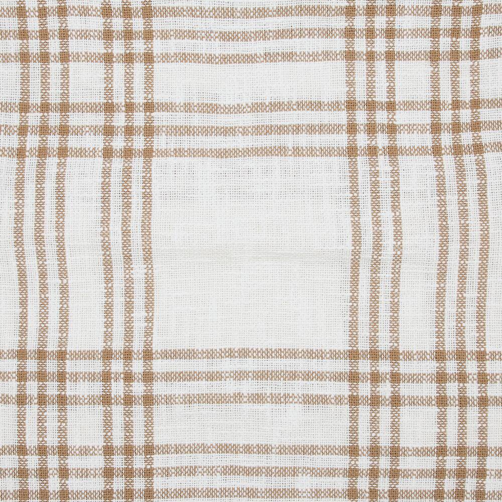 White and Tan Plaid Cotton Twin Duvet