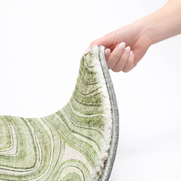 Dream Shag Premium Machine Washable Abstract ADS756 Aloe 9 ft. x 12 ft. Area Rug