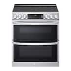 7.3 cu. ft. Smart Double Oven Slide-In Electric Range with ProBake and InstaView in PrintProof Stainless Steel