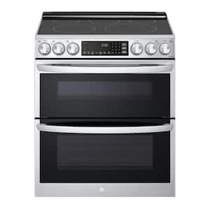 GE 30 in. 6.6 cu. ft. Freestanding Double Oven Electric Range in Stainless  Steel with Convection and Air Fry JBS86SPSS - The Home Depot